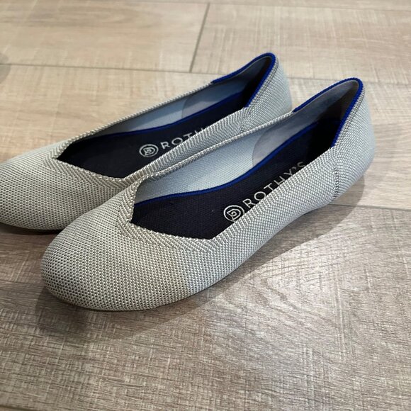 ROTHY'S WOMENS CREAM FLAT SLIP ON SHOES SIZE 8 - Picture 3 of 9